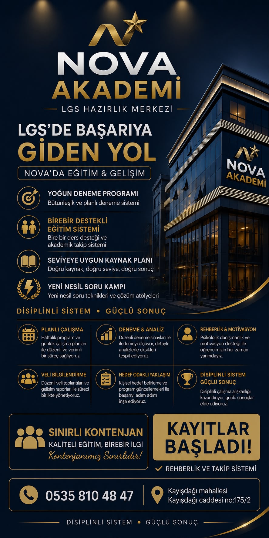 Nova Akademi LGS hazırlık merkezi broşürü